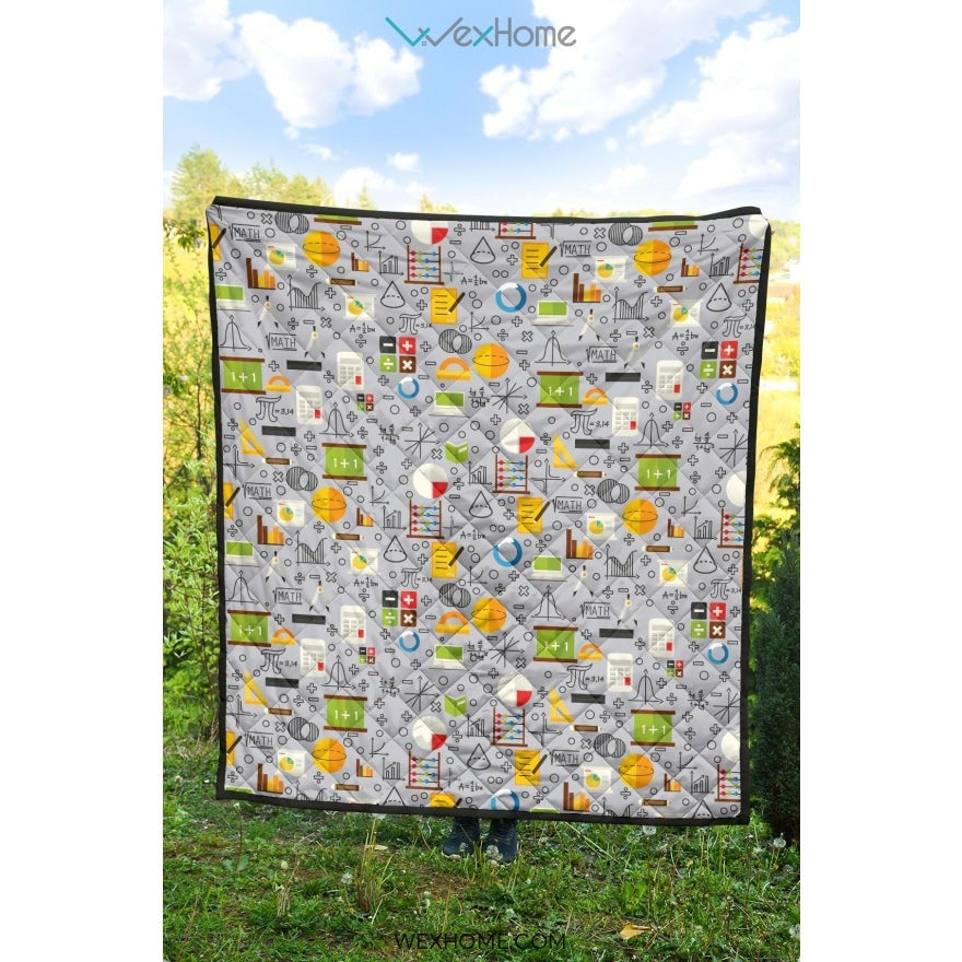 Math Pattern Print Design 04 Premium Quilt