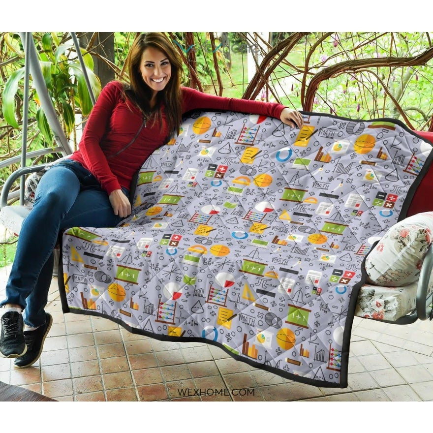 Math Pattern Print Design 04 Premium Quilt