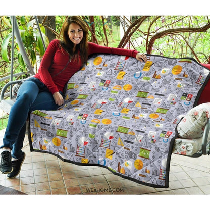 Math Pattern Print Design 04 Premium Quilt