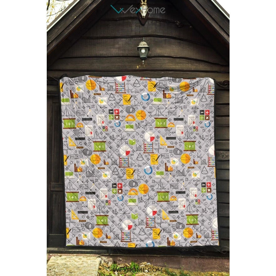 Math Pattern Print Design 04 Premium Quilt