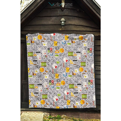 Math Pattern Print Design 04 Premium Quilt