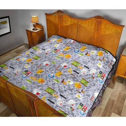 Math Pattern Print Design 04 Premium Quilt