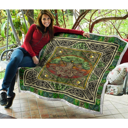 WEXHOME Irish Tree Premium Quilt