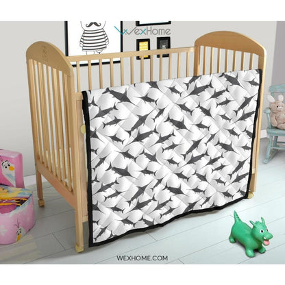 Swordfish Pattern Print Design 04 Premium Quilt