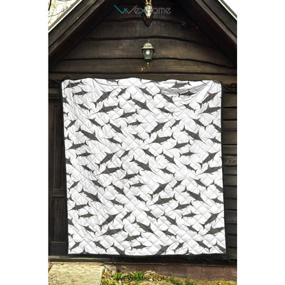 Swordfish Pattern Print Design 04 Premium Quilt