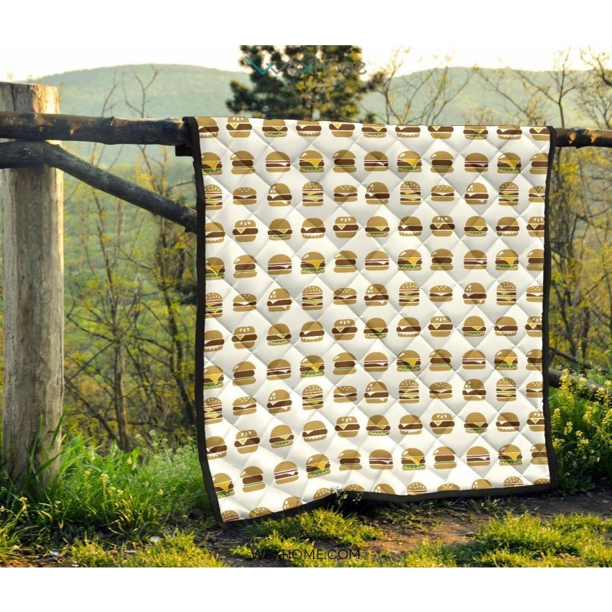 Hamburger Pattern Print Design 02 Premium Quilt