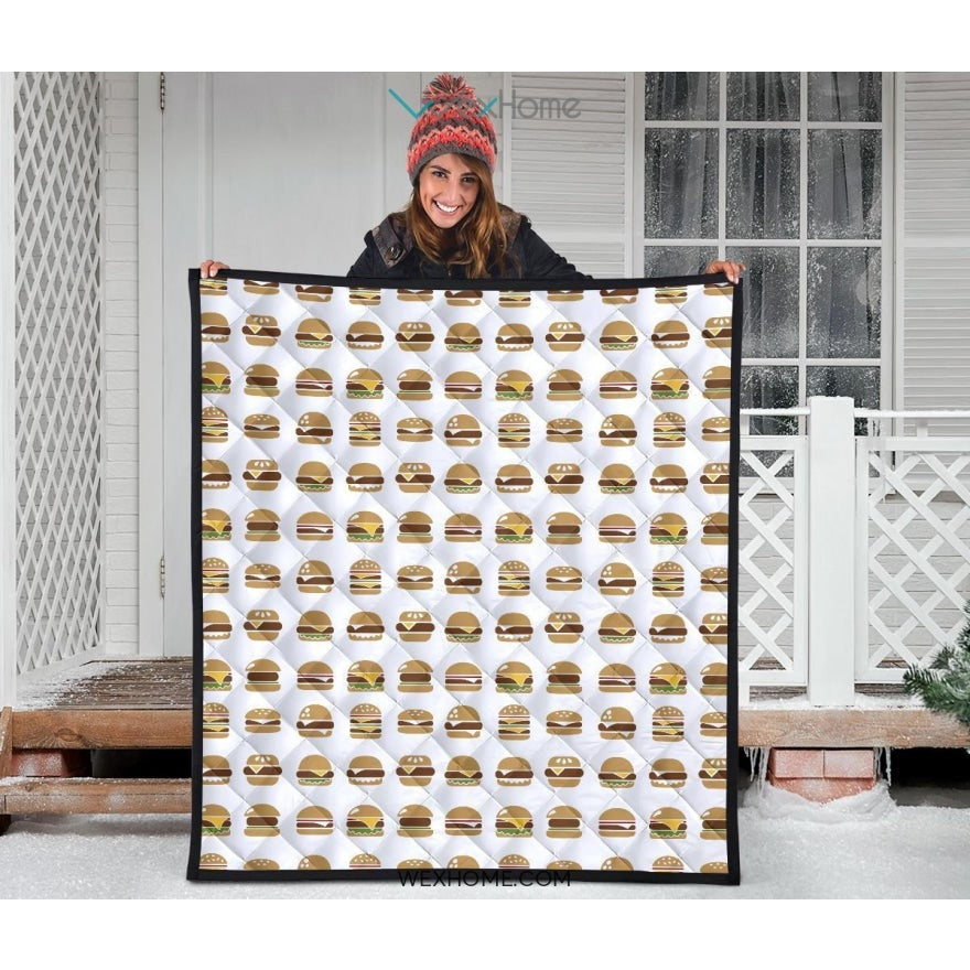 Hamburger Pattern Print Design 02 Premium Quilt