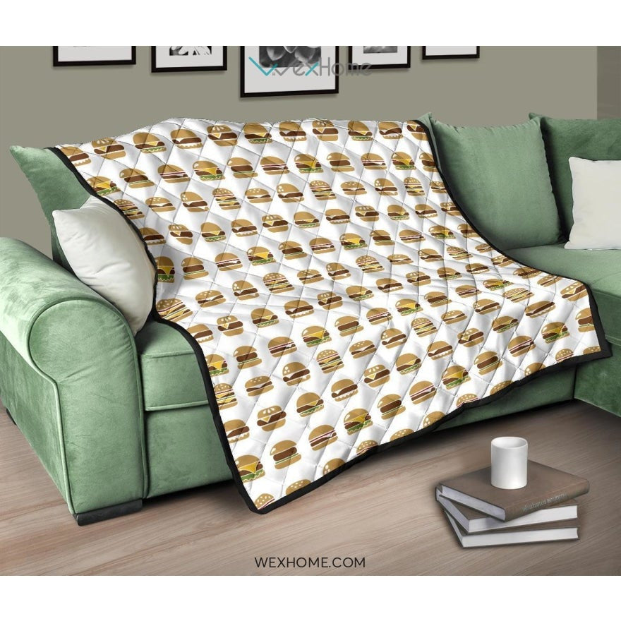 Hamburger Pattern Print Design 02 Premium Quilt