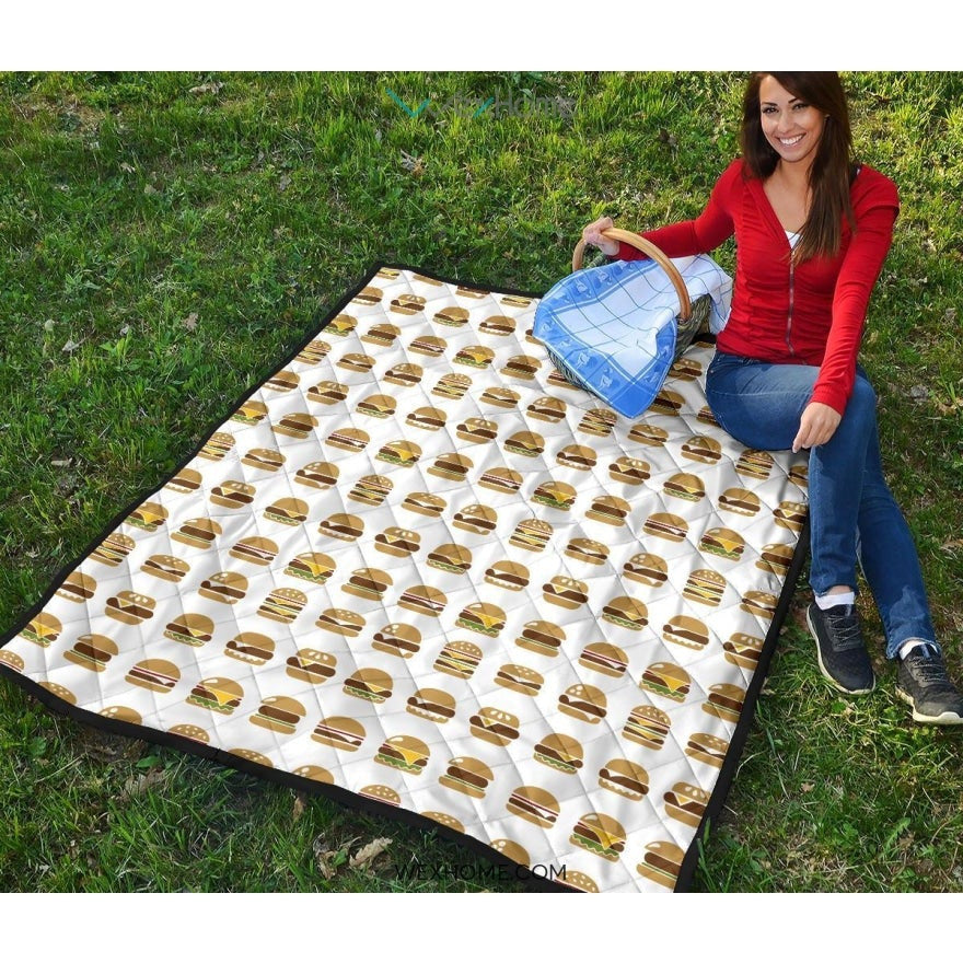 Hamburger Pattern Print Design 02 Premium Quilt
