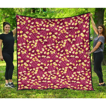 Popcorn Pattern Print Design 02 Premium Quilt