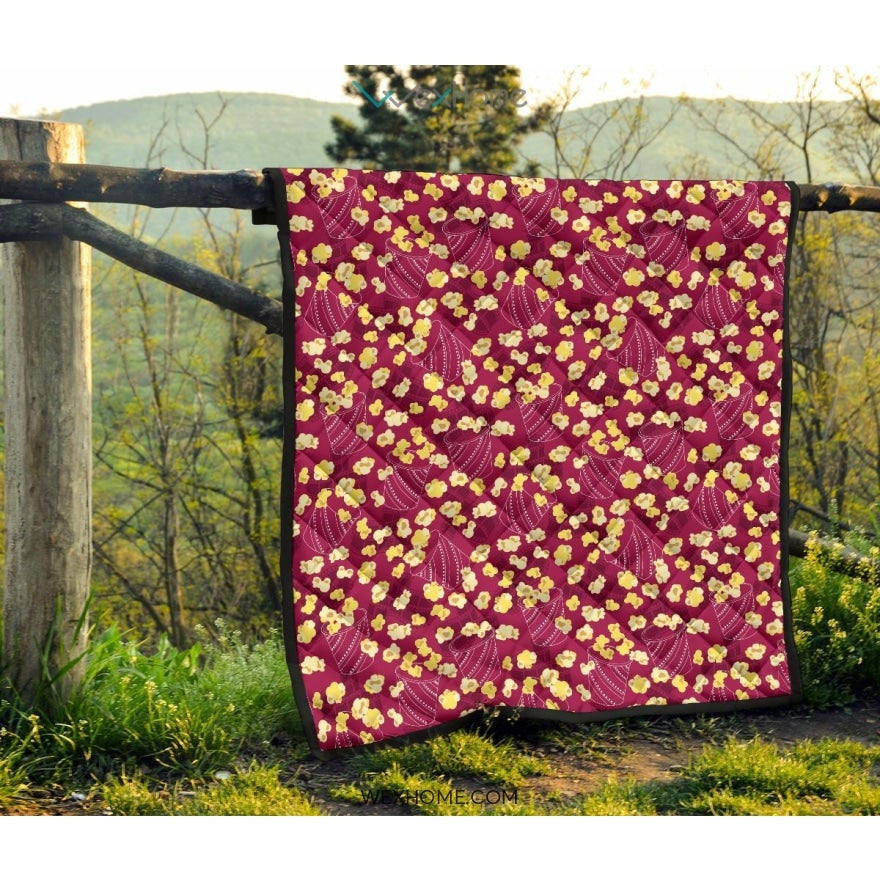 Popcorn Pattern Print Design 02 Premium Quilt