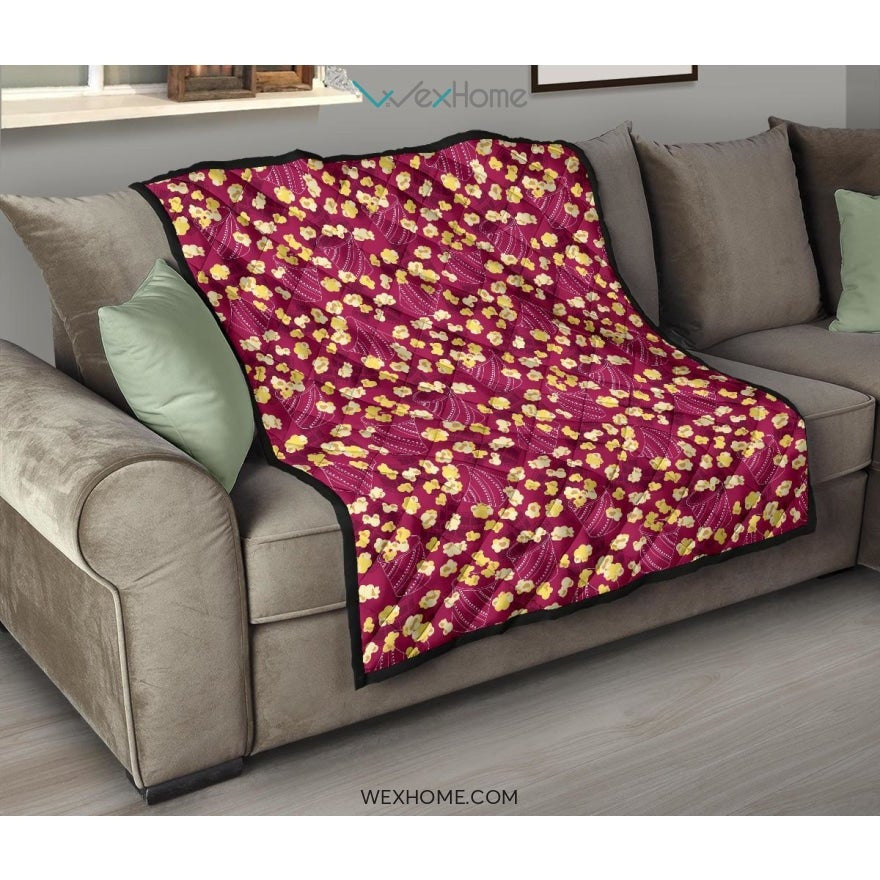 Popcorn Pattern Print Design 02 Premium Quilt