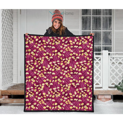 Popcorn Pattern Print Design 02 Premium Quilt