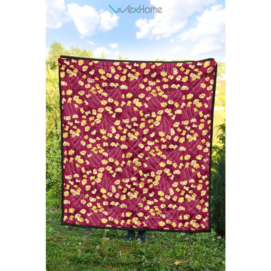 Popcorn Pattern Print Design 02 Premium Quilt