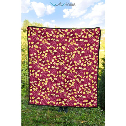 Popcorn Pattern Print Design 02 Premium Quilt