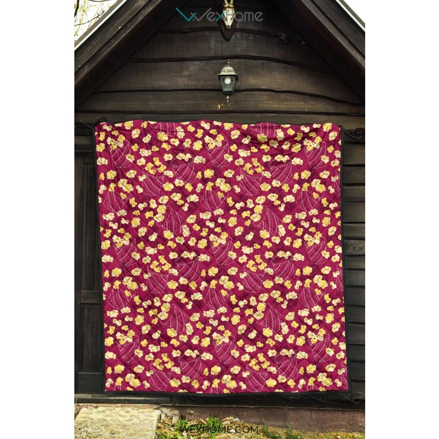 Popcorn Pattern Print Design 02 Premium Quilt