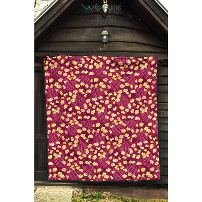 Popcorn Pattern Print Design 02 Premium Quilt