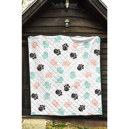 Dog Paws Pattern Print Design 04 Premium Quilt