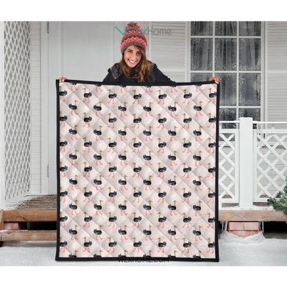 Ostrich Pattern Print Design 05 Premium Quilt