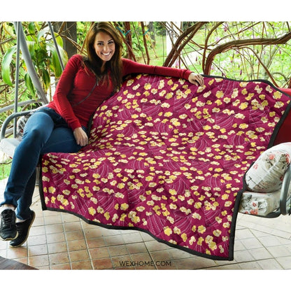 Popcorn Pattern Print Design 02 Premium Quilt