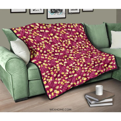 Popcorn Pattern Print Design 02 Premium Quilt