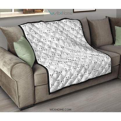 Bull Terrier Pattern Print Design 02 Premium Quilt