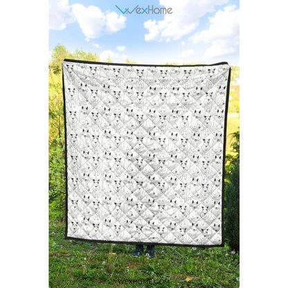Bull Terrier Pattern Print Design 02 Premium Quilt