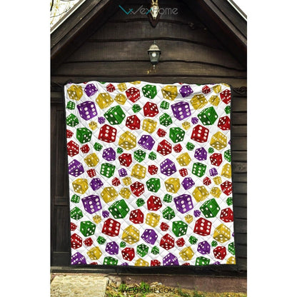 Dice Pattern Print Design 03 Premium Quilt