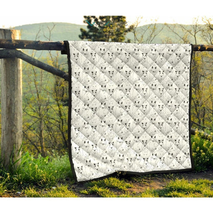 Bull Terrier Pattern Print Design 02 Premium Quilt