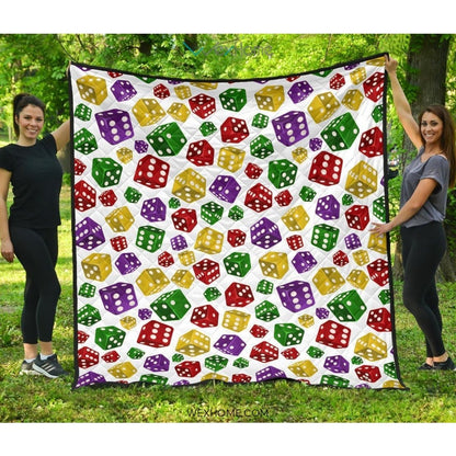 Dice Pattern Print Design 03 Premium Quilt