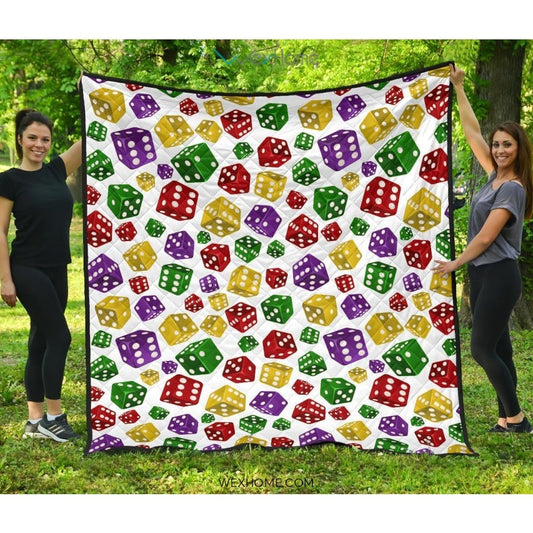 Dice Pattern Print Design 03 Premium Quilt