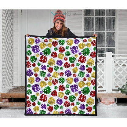 Dice Pattern Print Design 03 Premium Quilt