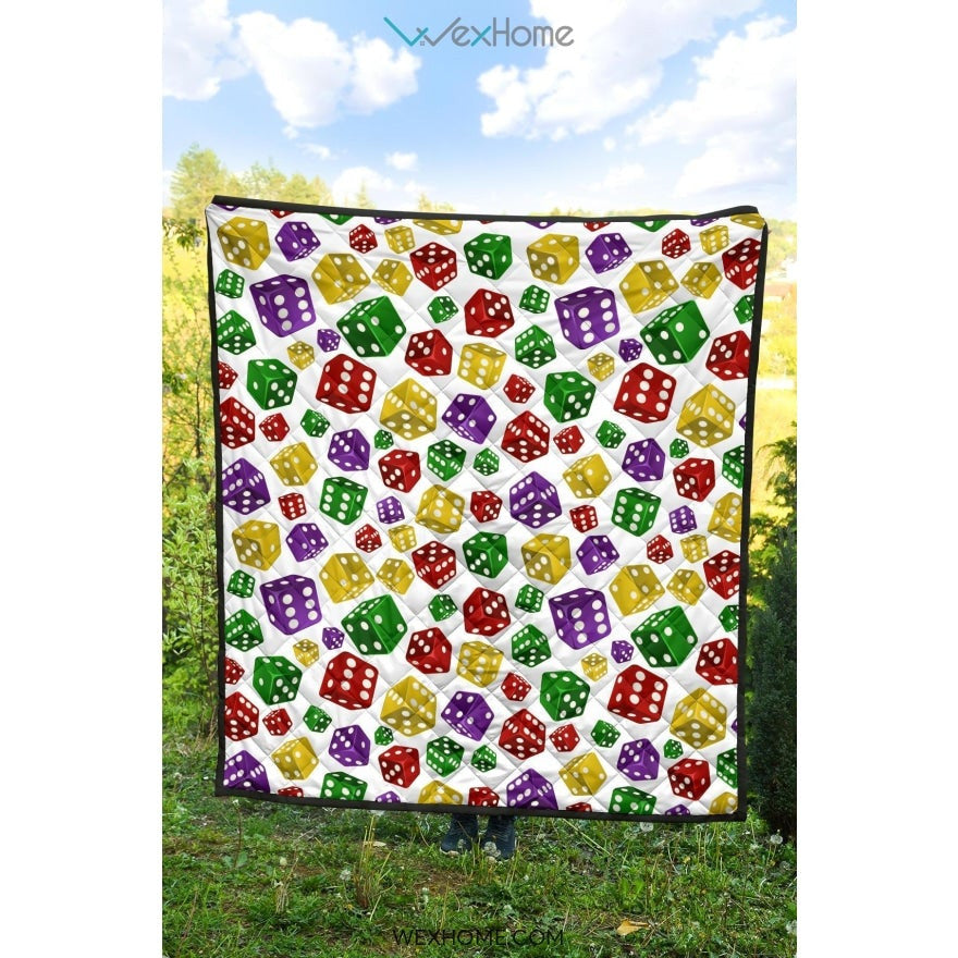 Dice Pattern Print Design 03 Premium Quilt