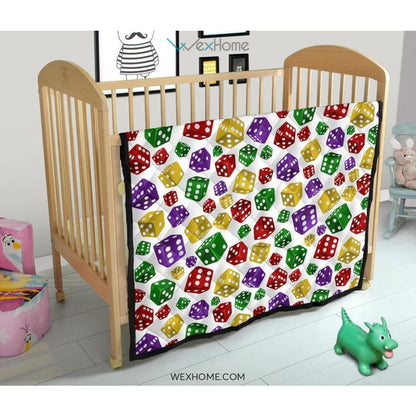 Dice Pattern Print Design 03 Premium Quilt