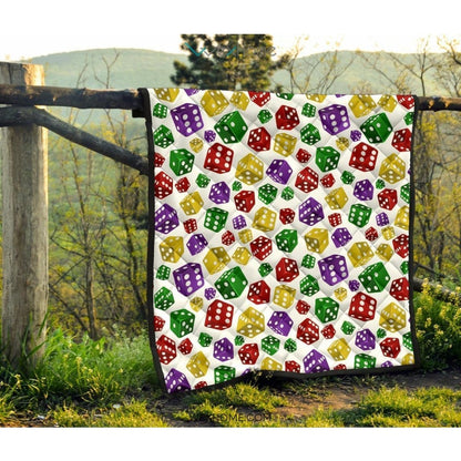 Dice Pattern Print Design 03 Premium Quilt