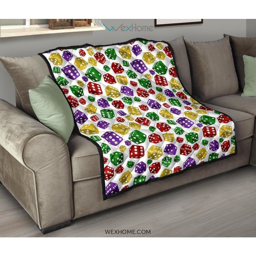 Dice Pattern Print Design 03 Premium Quilt