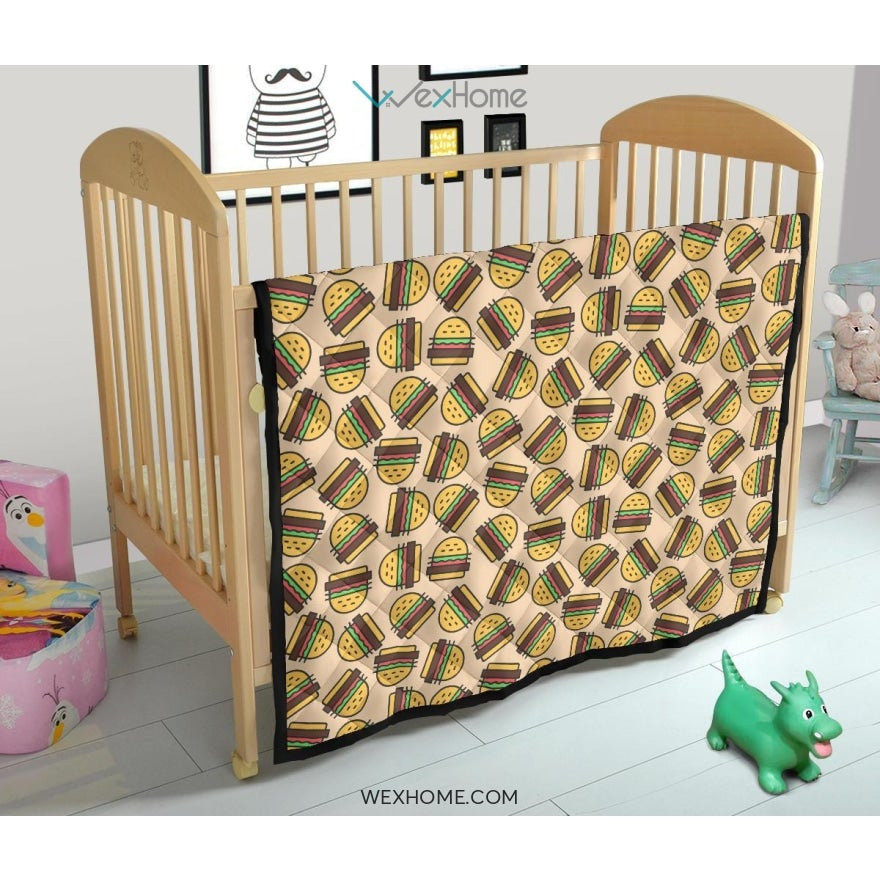 Hamburger Pattern Print Design 01 Premium Quilt