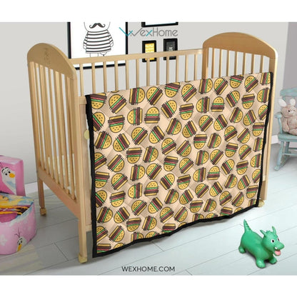 Hamburger Pattern Print Design 01 Premium Quilt