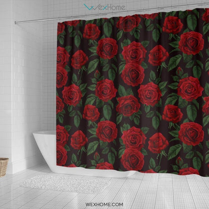 Rose Pattern Shower Curtain Great Design Best Decorate Your Home