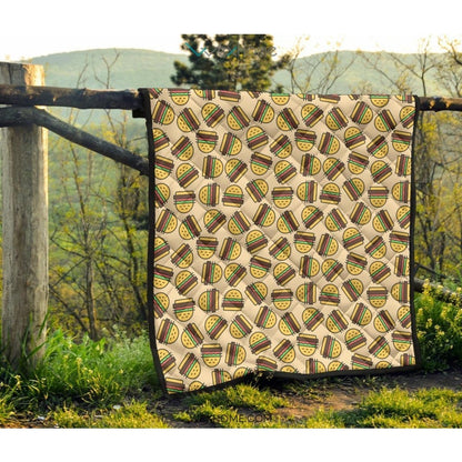 Hamburger Pattern Print Design 01 Premium Quilt