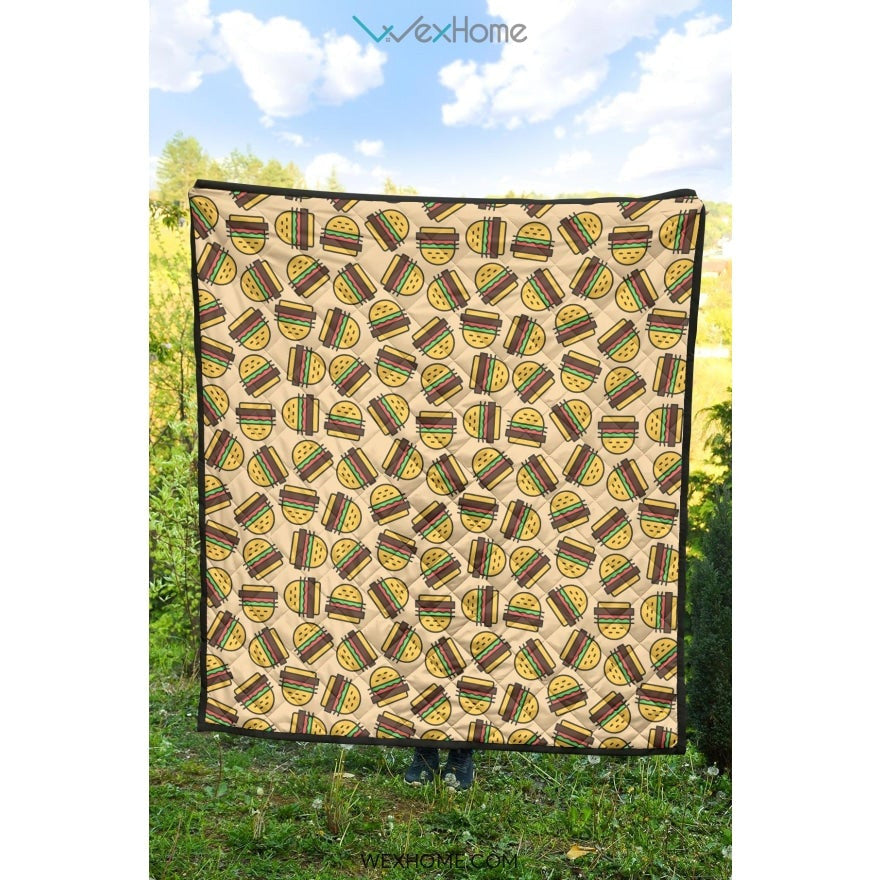 Hamburger Pattern Print Design 01 Premium Quilt