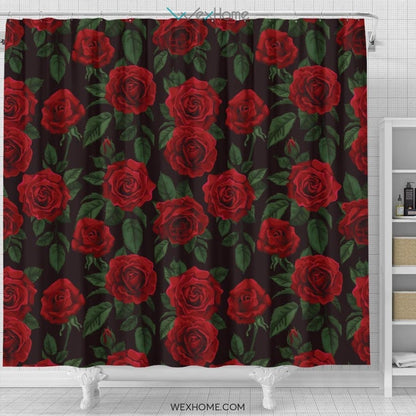 Rose Pattern Shower Curtain Great Design Best Decorate Your Home