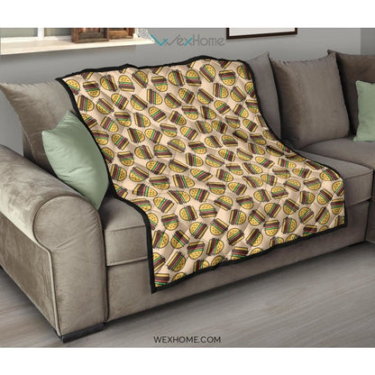 Hamburger Pattern Print Design 01 Premium Quilt