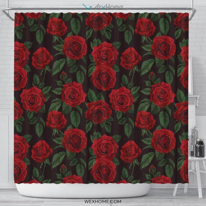 Rose Pattern Shower Curtain Great Design Best Decorate Your Home