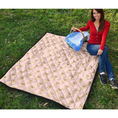 Golden Retriever Pattern Print Design 02 Premium Quilt