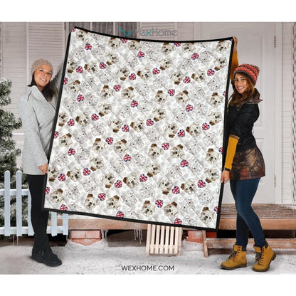 English Bulldog Pattern Print Design 01 Premium Quilt