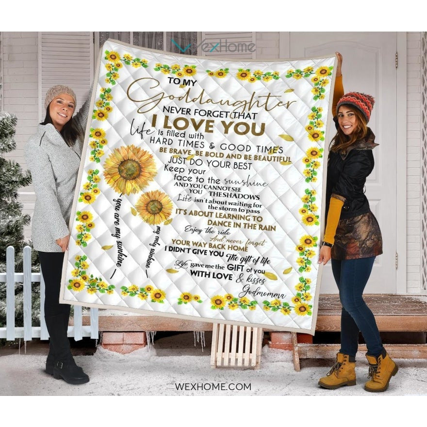 Granddaughter Quilt To MyGranddaughter Never For Get Sunflower Full Size