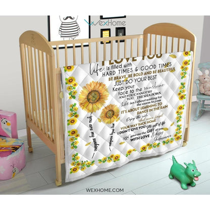 Granddaughter Quilt To MyGranddaughter Never For Get Sunflower Full Size