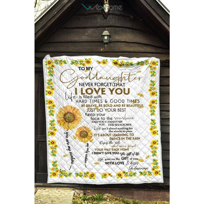 Granddaughter Quilt To MyGranddaughter Never For Get Sunflower Full Size