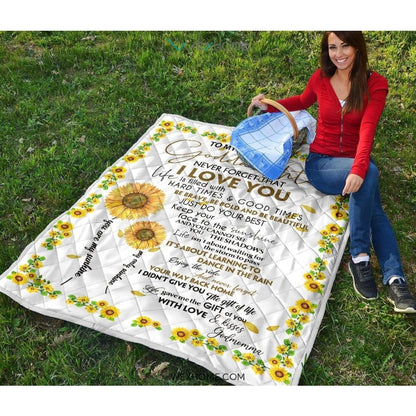 Granddaughter Quilt To MyGranddaughter Never For Get Sunflower Full Size